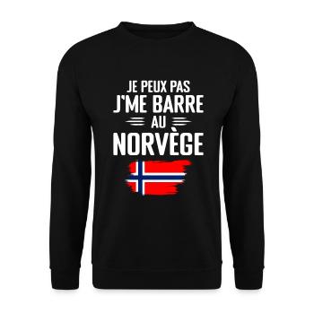 Je Peux Pas J'me Barre Au Norvège - Sweat-shirt Unisexe - noir - Devant - Alina (178cm) & Michal (187cm)