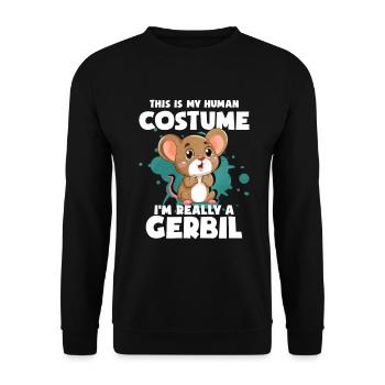 Rennmaus Maus Geschenk - Unisex Pullover - Schwarz - Vorne - Alina (178cm) & Michal (187cm)