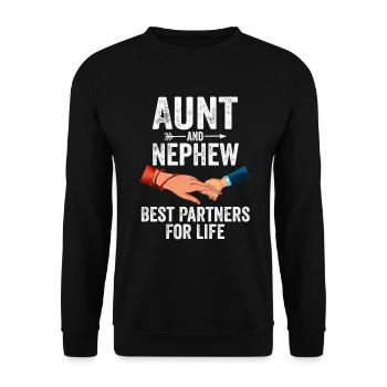 Aunt & Nephew Best Partners For Life - Sweat-shirt Unisexe - noir - Devant - Alina (178cm) & Michal (187cm)