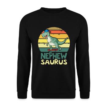 Nephewsaurus T Rex Dinosaur Nephew Saurus Family - Unisex Sweatshirt - black - Front - Alina (178cm) & Michal (187cm)