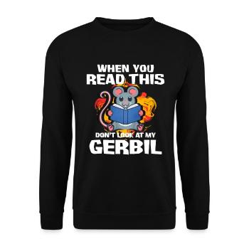 Rennmaus Maus Geschenk - Unisex Pullover - Schwarz - Vorne - Alina (178cm) & Michal (187cm)