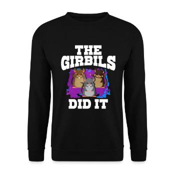 Rennmaus Maus Geschenk - Unisex Pullover - Schwarz - Vorne - Alina (178cm) & Michal (187cm)