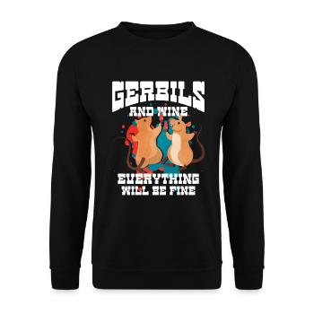 Rennmaus Maus Geschenk - Unisex Pullover - Schwarz - Vorne - Alina (178cm) & Michal (187cm)
