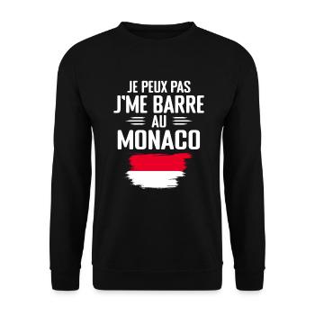 Je Peux Pas J'me Barre Au Monaco - Sweat-shirt Unisexe - noir - Devant - Alina (178cm) & Michal (187cm)