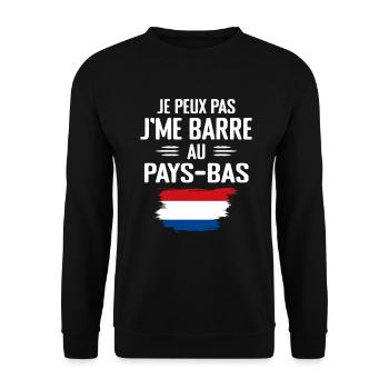 Je Peux Pas J'me Barre Au Pays-Bas - Sweat-shirt Unisexe - noir - Devant - Alina (178cm) & Michal (187cm)