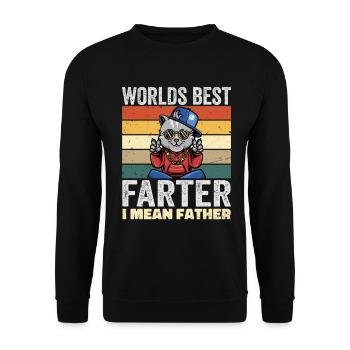 World's Best Farter, I Mean Father | Gift For Dad - Sweat-shirt Unisexe - noir - Devant - Alina (178cm) & Michal (187cm)