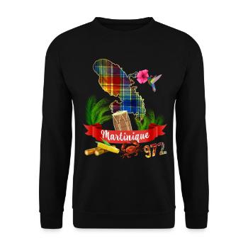 Matnik Martinique Madras 972 - Sweat-shirt Unisexe - noir - Devant - Alina (178cm) & Michal (187cm)