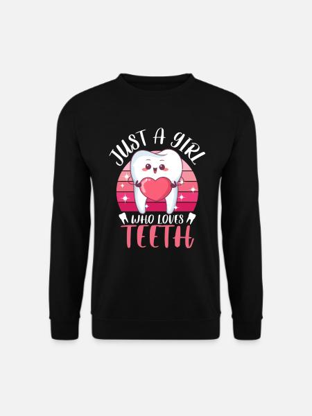 Zahn Zähne Zahnarzt Zahnmedizinische Angestellte - Unisex Pullover - Schwarz