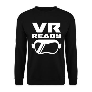 Virtual Reality VR Geschenk - Unisex Pullover - Schwarz - Vorne - Alina (178cm) & Michal (187cm)