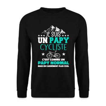 Retraite Papy Cycliste Carrément Plus Cool - Sweat-shirt Unisexe - noir - Devant - Alina (178cm) & Michal (187cm)