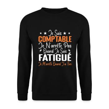 Humour Comptable Cadeau Comptable Motivation - Sweat-shirt Unisexe - noir - Devant - Alina (178cm) & Michal (187cm)