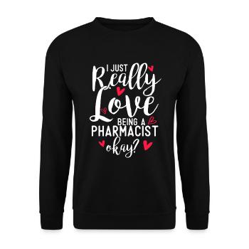 Pharmacist - Unisex Sweatshirt - black - Front - Alina (178cm) & Michal (187cm)