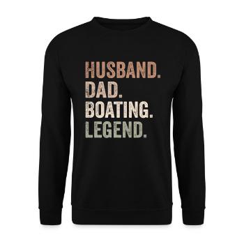 Men Husband Dad Boating Legend Funny Sail Boat - Unisex Sweatshirt - black - Front - Alina (178cm) & Michal (187cm)