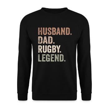 Rugby Sport Design for your Rugby Husband - Sweat-shirt Unisexe - noir - Devant - Alina (178cm) & Michal (187cm)