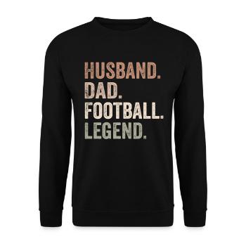 Vintage Husband Dad Football Legend Retro - Sweat-shirt Unisexe - noir - Devant - Alina (178cm) & Michal (187cm)