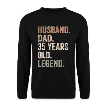Husband Dad Legend 35th Birthday - Sweat-shirt Unisexe - noir - Devant - Alina (178cm) & Michal (187cm)