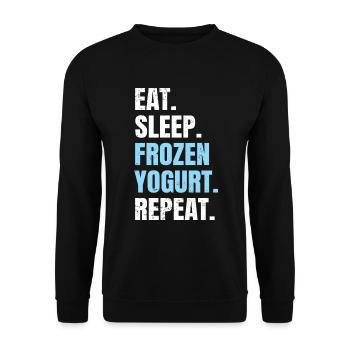 Eat Sleep Frozen Yogurt Repeat - Unisex Sweatshirt - black - Front - Alina (178cm) & Michal (187cm)