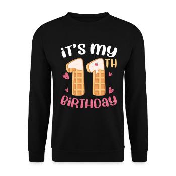 Gaufre du 11e anniversaire - Sweat-shirt Unisexe - noir - Devant - Alina (178cm) & Michal (187cm)