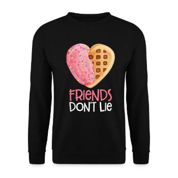 Friends don't lie - Unisex Sweatshirt - black - Front - Alina (178cm) & Michal (187cm)
