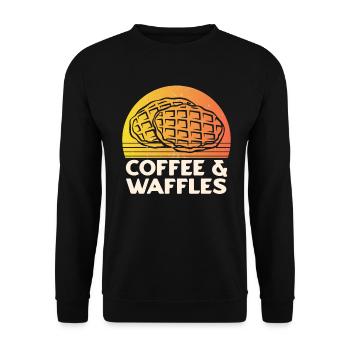 Gaufres au café - Sweat-shirt Unisexe - noir - Devant - Alina (178cm) & Michal (187cm)
