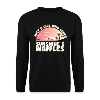 Juste une fille qui aime le soleil et les gaufres - Sweat-shirt Unisexe - noir - Devant - Alina (178cm) & Michal (187cm)