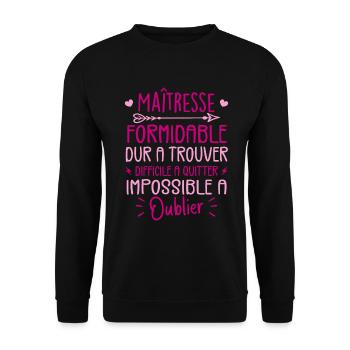 Maîtresse Formidable Cadeau Maîtresse D'école - Sweat-shirt Unisexe - noir - Devant - Alina (178cm) & Michal (187cm)