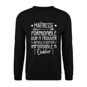 Maîtresse Formidable Cadeau Maîtresse D'école - Sweat-shirt Unisexe - noir - Devant - Alina (178cm) & Michal (187cm)