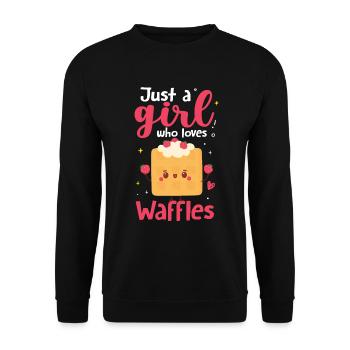 Juste une fille qui aime les gaufres - Sweat-shirt Unisexe - noir - Devant - Alina (178cm) & Michal (187cm)