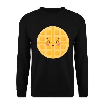 Mignon gaufre Doodle - Sweat-shirt Unisexe - noir - Devant - Alina (178cm) & Michal (187cm)