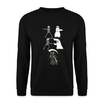 Mort fantôme squelette - Sweat-shirt Unisexe - noir - Devant - Alina (178cm) & Michal (187cm)