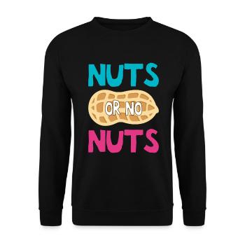 Nüsse oder keine Nüsse Geschlecht enthüllen Babyparty-Geschenk - Unisex Pullover - Schwarz - Vorne - Alina (178cm) & Michal (187cm)