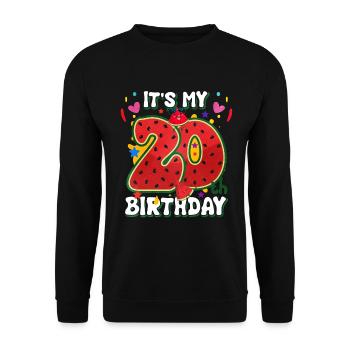 20e anniversaire Pastèque cadeau d’été - Sweat-shirt Unisexe - noir - Devant - Alina (178cm) & Michal (187cm)