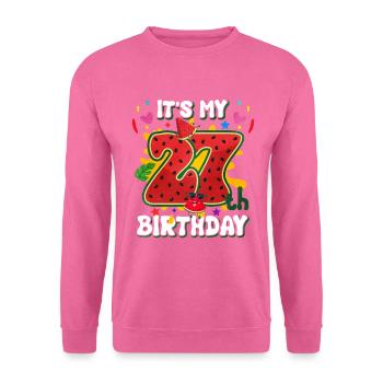 27th Birthday Watermelon Summer Gift - Unisex Sweatshirt - pink - Front