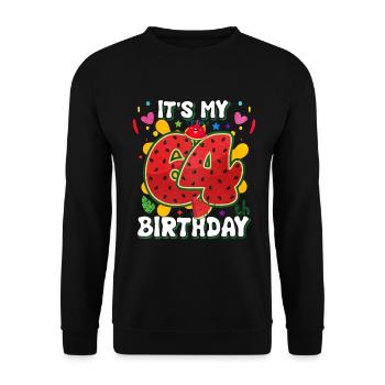 64th Birthday Watermelon - Unisex Sweatshirt - black - Front - Alina (178cm) & Michal (187cm)