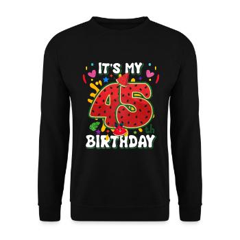 45e anniversaire Pastèque - Sweat-shirt Unisexe - noir - Devant - Alina (178cm) & Michal (187cm)