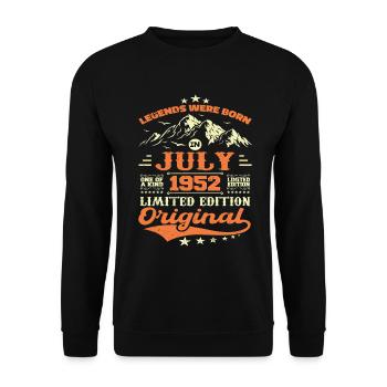 July 1952 vintage retro anniversary 1952 - Unisex Sweatshirt - black - Front - Alina (178cm) & Michal (187cm)
