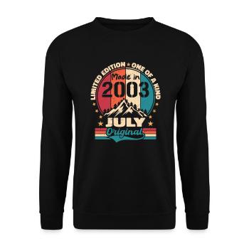 2003 Anniversary vintage manufactured July 2003 - Unisex Sweatshirt - black - Front - Alina (178cm) & Michal (187cm)