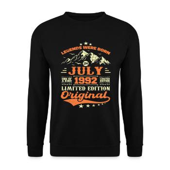 July 1992 vintage retro anniversary 1992 - Unisex Sweatshirt - black - Front - Alina (178cm) & Michal (187cm)