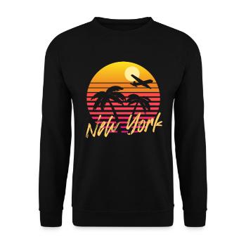 New York - Unisex Pullover - Schwarz - Vorne - Alina (178cm) & Michal (187cm)