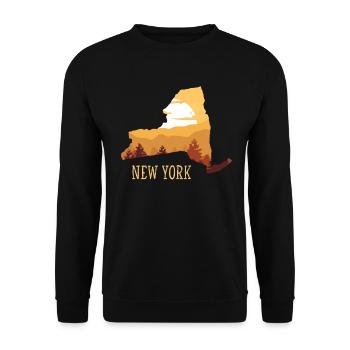 New York - Unisex Pullover - Schwarz - Vorne - Alina (178cm) & Michal (187cm)