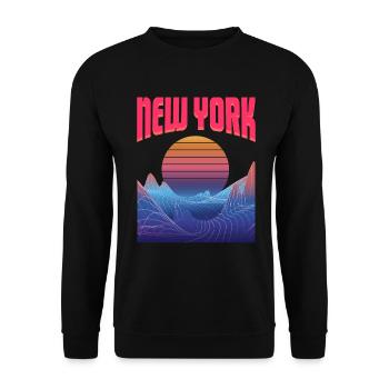 New York - Unisex Pullover - Schwarz - Vorne - Alina (178cm) & Michal (187cm)