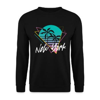 New York - Sweat-shirt Unisexe - noir - Devant - Alina (178cm) & Michal (187cm)