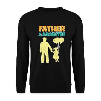 Father's Day Dad Dad Best Dad - Unisex Sweatshirt - black - Front - Alina (178cm) & Michal (187cm)