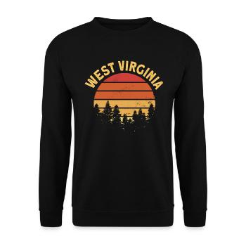 West Virginia - Unisex Pullover - Schwarz - Vorne - Alina (178cm) & Michal (187cm)