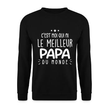 Le Meilleur Papa Cadeau Meilleur Père Humour - Sweat-shirt Unisexe - noir - Devant - Alina (178cm) & Michal (187cm)