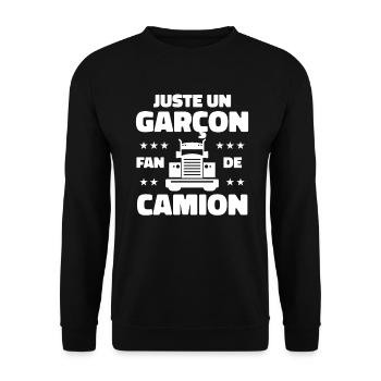 Enfant Camion - Sweat-shirt Unisexe - noir - Devant - Alina (178cm) & Michal (187cm)