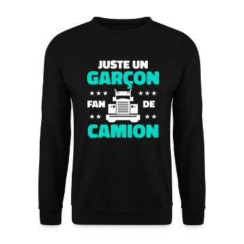 Enfant Camion - Sweat-shirt Unisexe - noir - Devant - Alina (178cm) & Michal (187cm)
