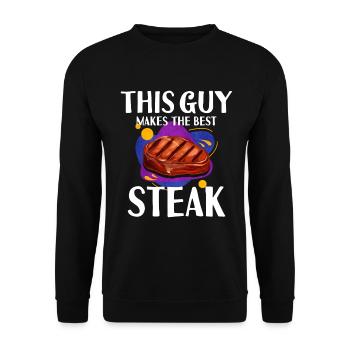 Steak - Unisex Pullover - Schwarz - Vorne - Alina (178cm) & Michal (187cm)