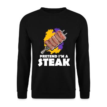 Steak - Unisex Pullover - Schwarz - Vorne - Alina (178cm) & Michal (187cm)
