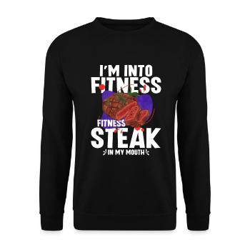 Steak - Unisex Pullover - Schwarz - Vorne - Alina (178cm) & Michal (187cm)